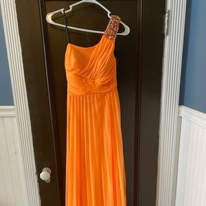 Orange One Shoulder Prom Dress